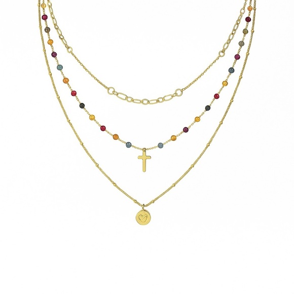 Anthropologie Jewelry - ⚜️🔥 Gold Multicolor Layered Necklace Set